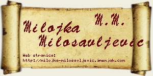 Milojka Milosavljević vizit kartica